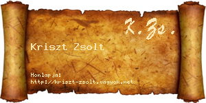 Kriszt Zsolt névjegykártya